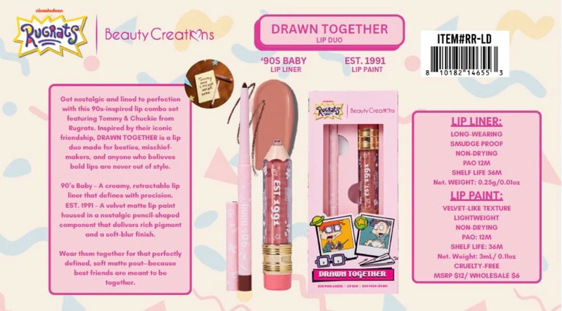 RUGRATS X BEAUTY CREATIONS DRAWN TOGETHER LIP DUO