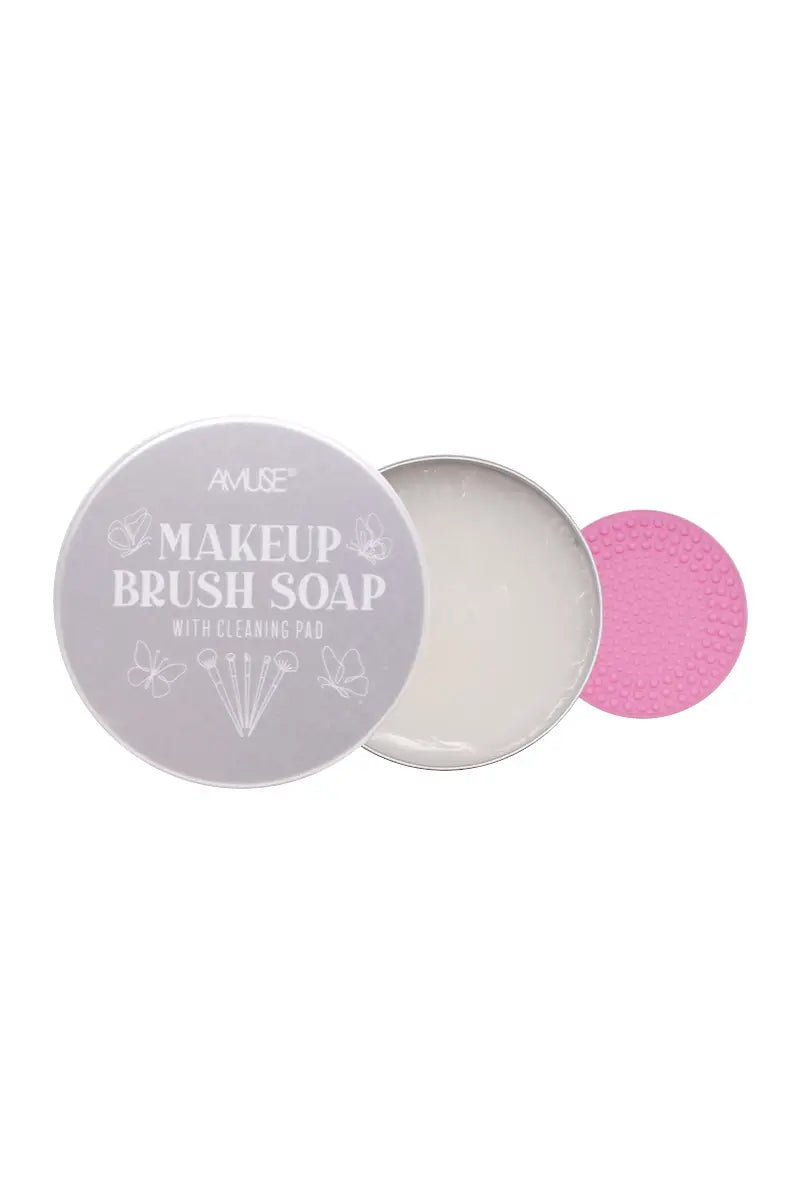 Amuse Makeup Brush Soap with Cleaning Pad