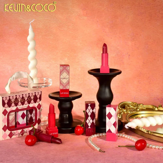 Kevin&Coco Vintage Pattern Collection 3Pc Lipstick Set