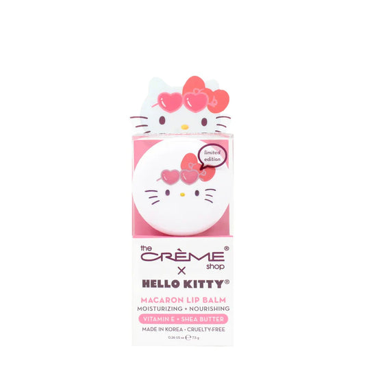 Lips-The Crème Shop x Sanrio Hello Kitty Macaron Lip Balm - Strawberry Milkshake Flavored