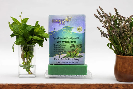 Simply Bella Soap for Eczema & Psoriasis with Herbs & Tar Oil