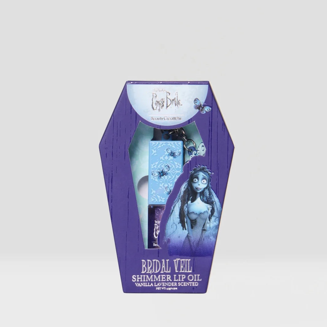 TIM BURTON'S CORPSE BRIDE X BEAUTY CREATIONS BRIDAL VEIL SHIMMER LIP OIL