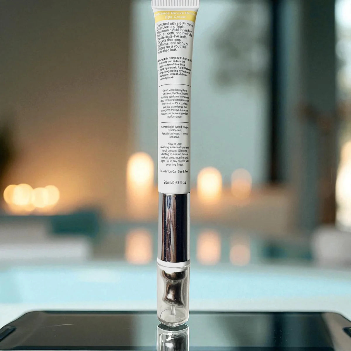 Collagen Eye Cream With Triple Hyaluronic Acid, 6-Peptide Complex & Smart Vibration Applicator